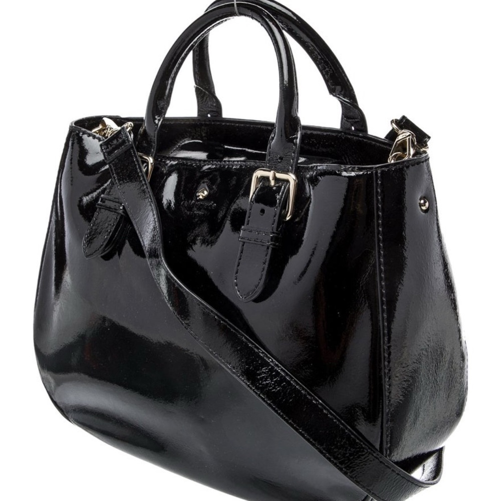 Kate Spade Patent Leather Black Crossbody Top Handle Bag